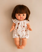 Minikane Doll Clothes | Doll Muslin Romper - Brown Flowers