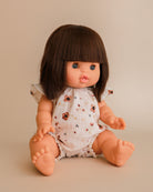 Minikane Doll Clothes | Doll Muslin Romper - Brown Flowers
