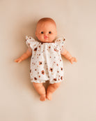 Minikane Doll Clothes | Doll Muslin Romper - Brown Flowers