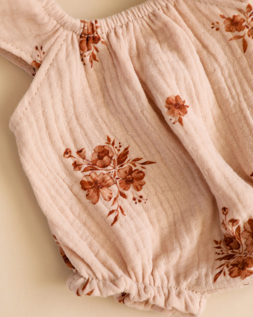 Minikane Doll Clothes | Doll Muslin Romper - Retro Flowers