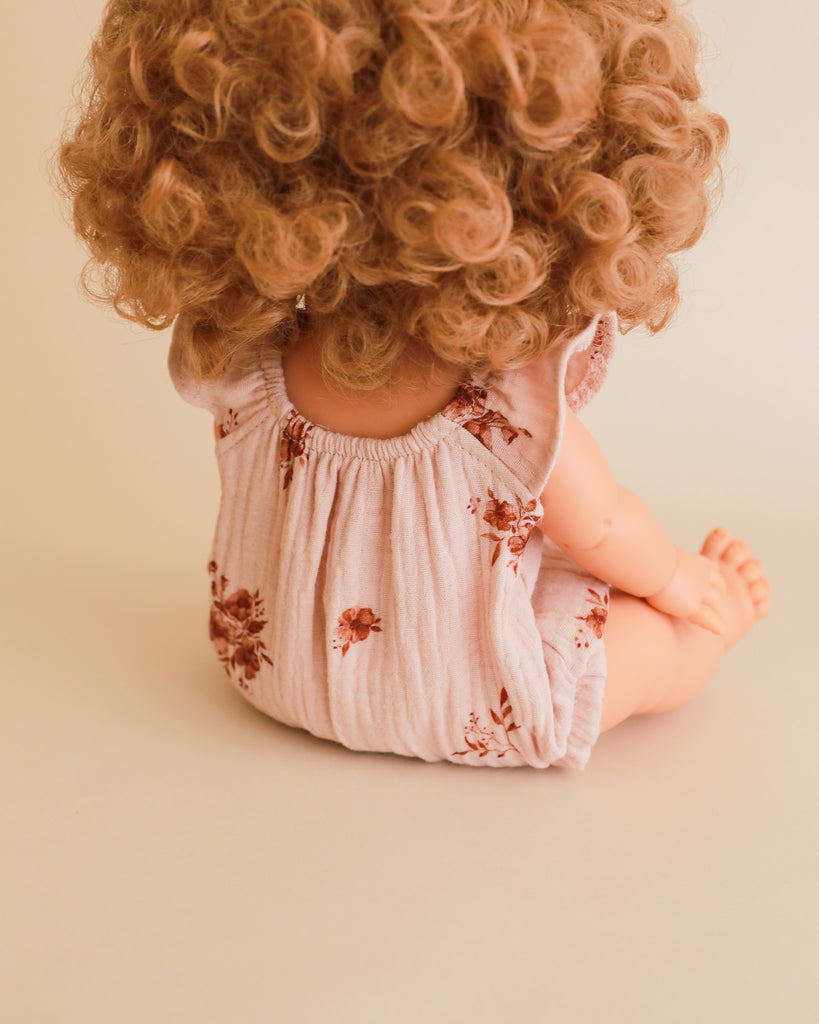 Minikane Doll Clothes | Doll Muslin Romper - Retro Flowers