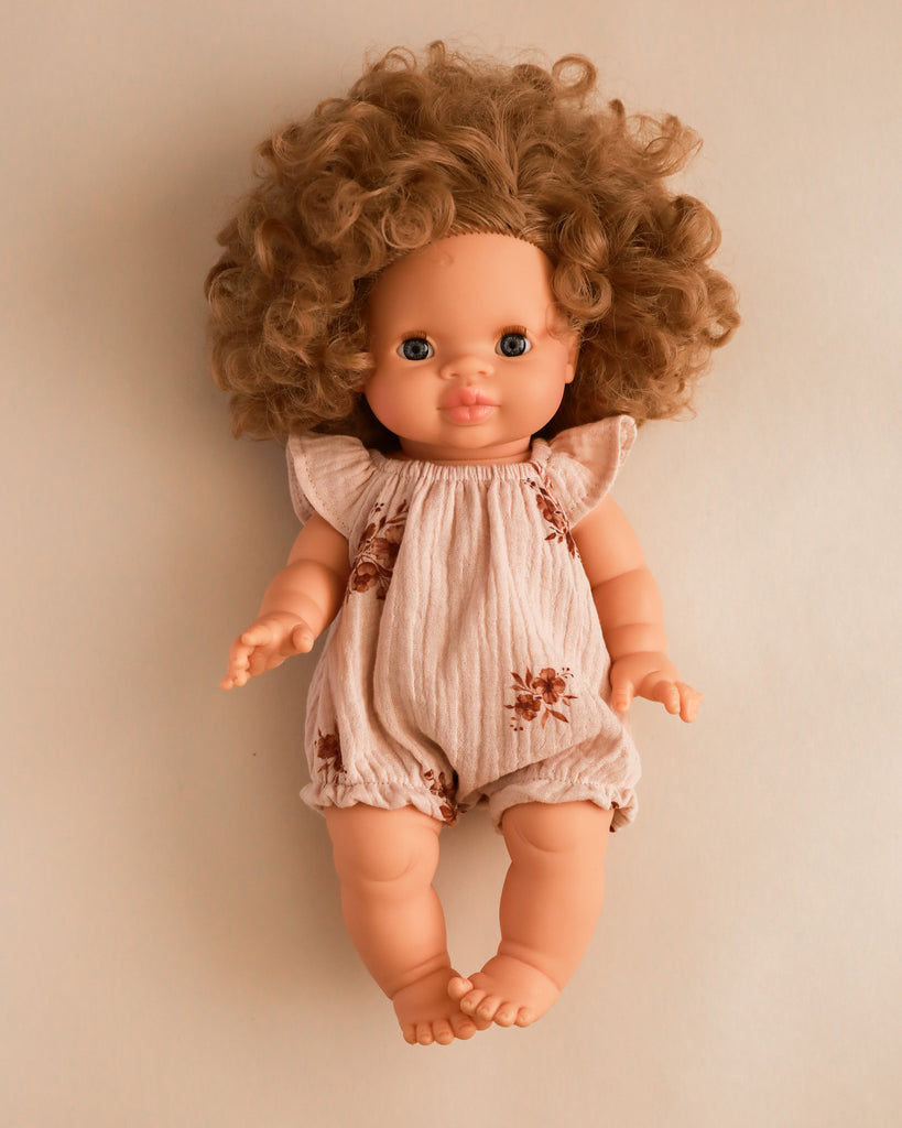 Minikane Doll Clothes | Doll Muslin Romper - Retro Flowers