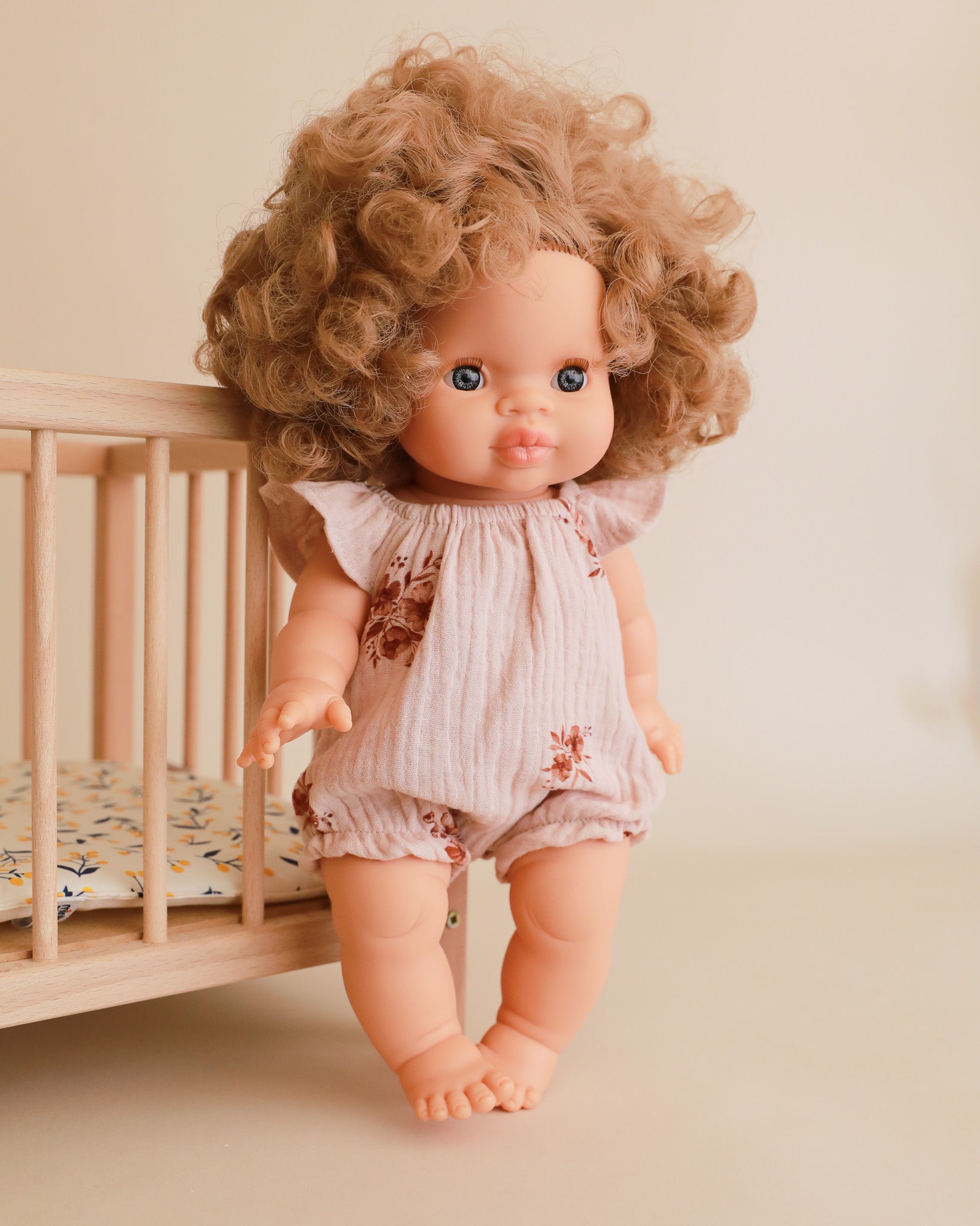 Minikane Doll Clothes | Doll Muslin Romper - Retro Flowers