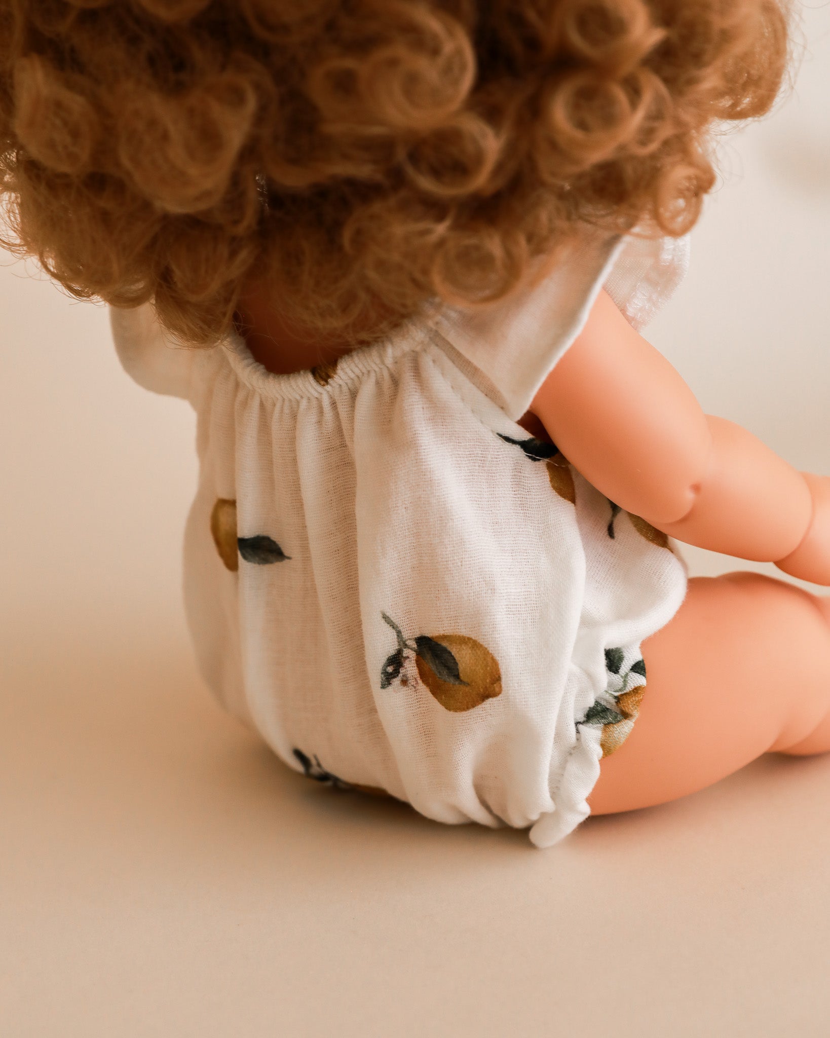 Minikane Doll Clothes | Doll Muslin Romper - Retro Lemons