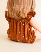 Minikane Doll Clothes | Doll Muslin Romper - Toffee Stars