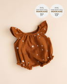Minikane Doll Clothes | Doll Muslin Romper - Toffee Stars