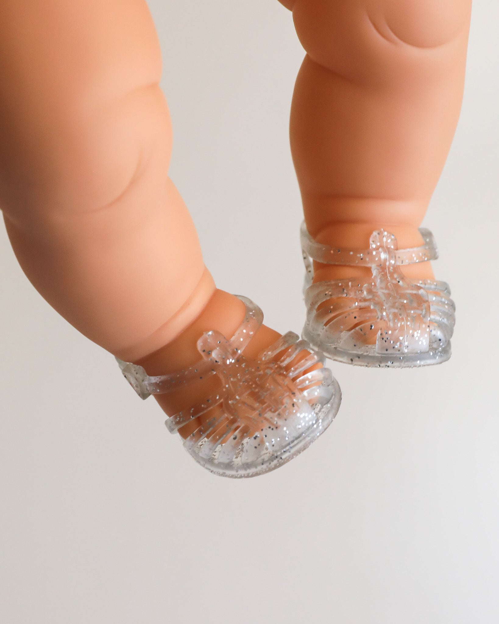 Minikane Doll Shoes | Doll Sandals - Silver Glitter