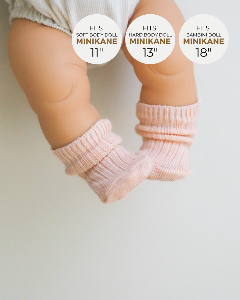 Minikane Doll Clothes | Doll Socks - Petal
