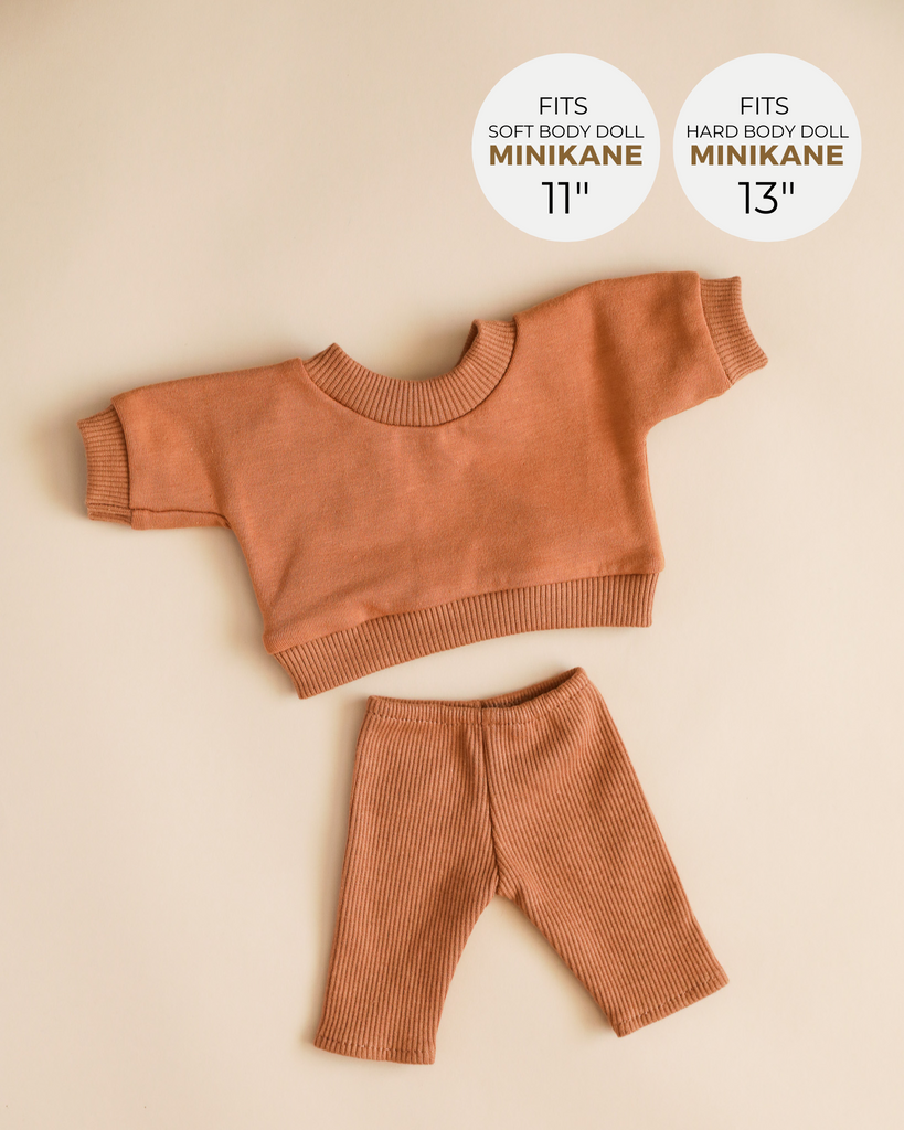 Minikane Doll Clothes | Doll Sweatshirt Set - Brown