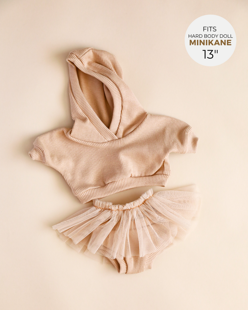 Minikane Doll Clothes | Doll Sweatshirt Tutu Set - Beige