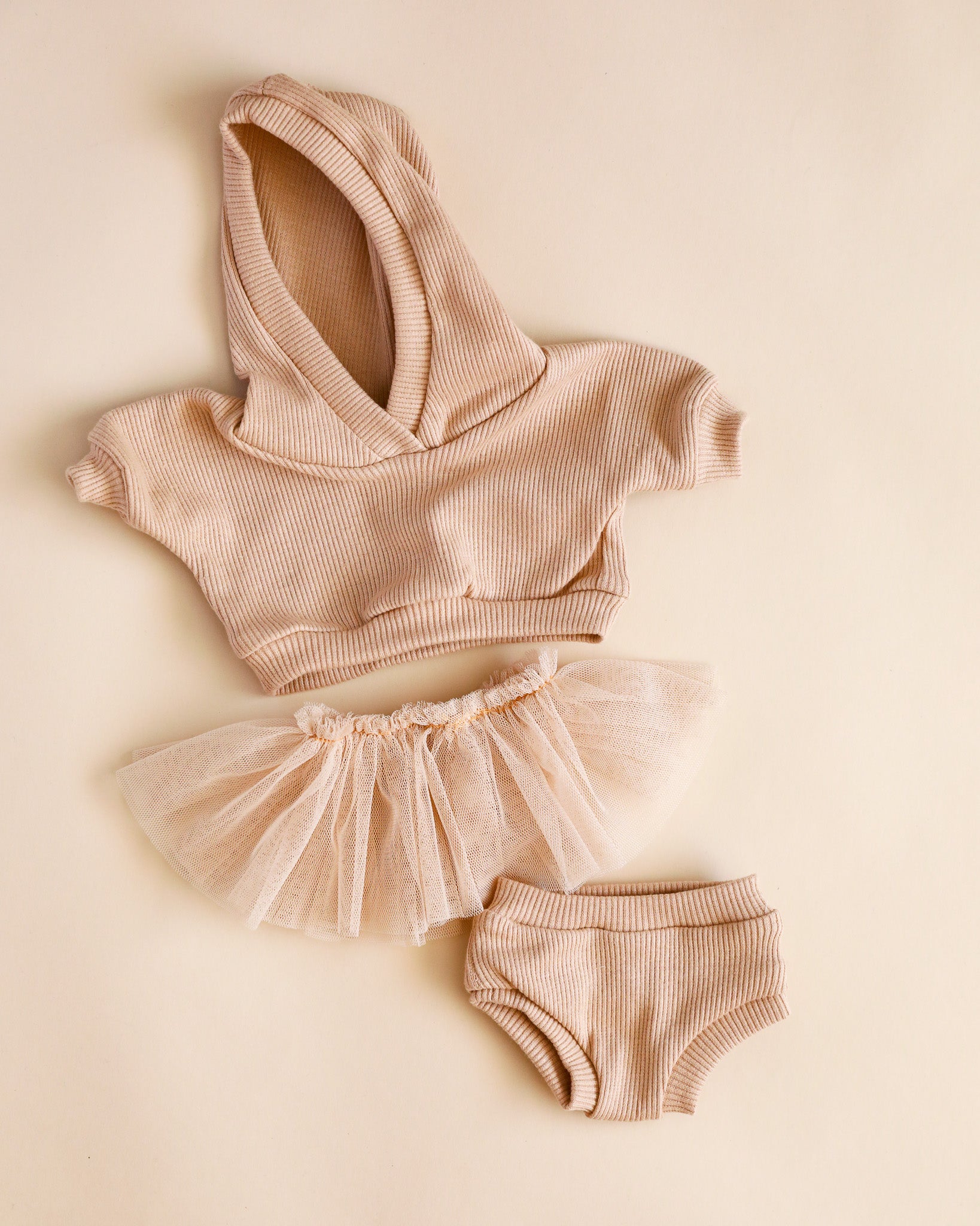 Minikane Doll Clothes | Doll Sweatshirt Tutu Set - Beige