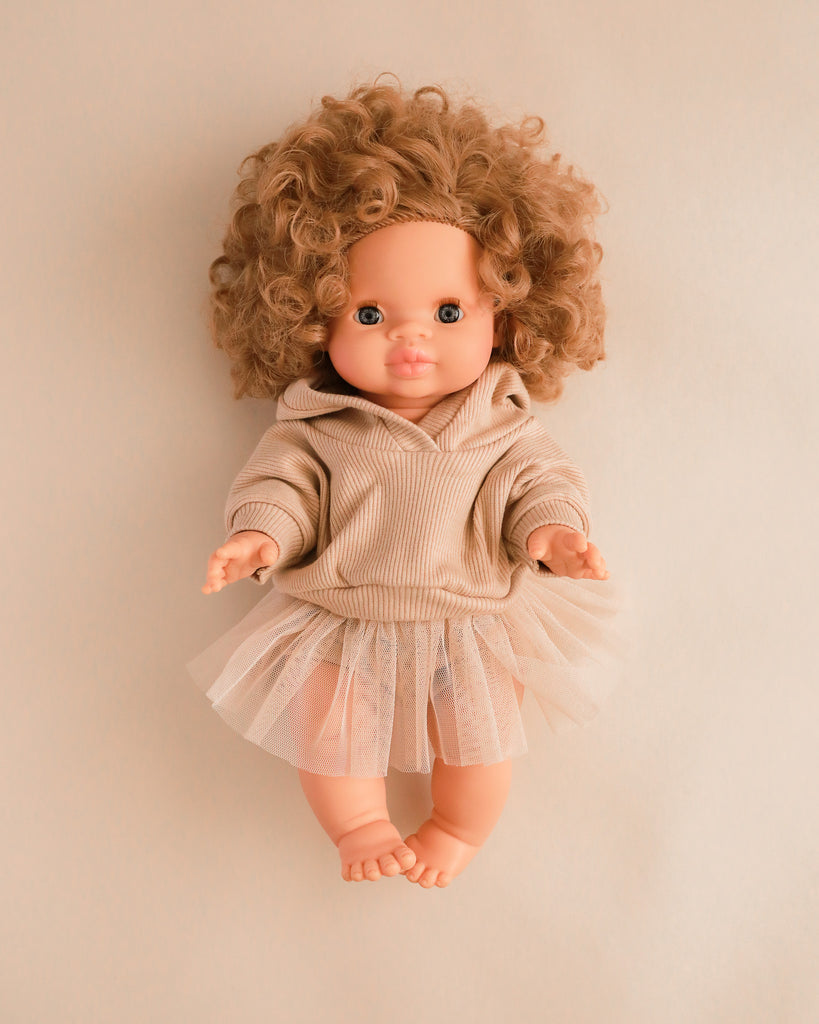 Minikane Doll Clothes | Doll Sweatshirt Tutu Set - Beige