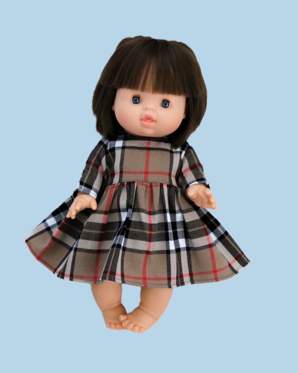 Holiday-themed baby doll outfits with festive details
