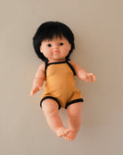Minikane Doll Clothes | Sleeveless Retro Doll Bodysuit - Mustard