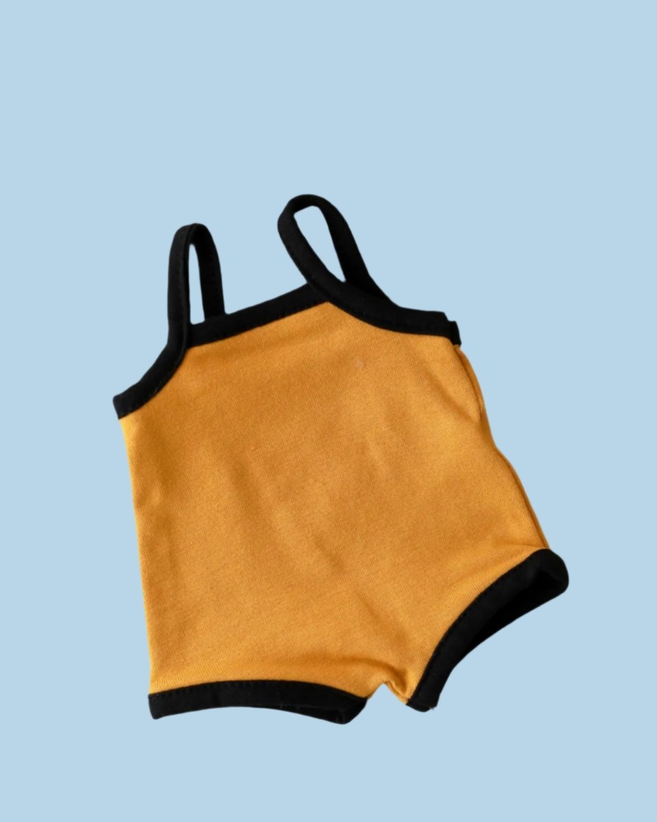 Prairie-style baby doll outfit with puffed sleeves