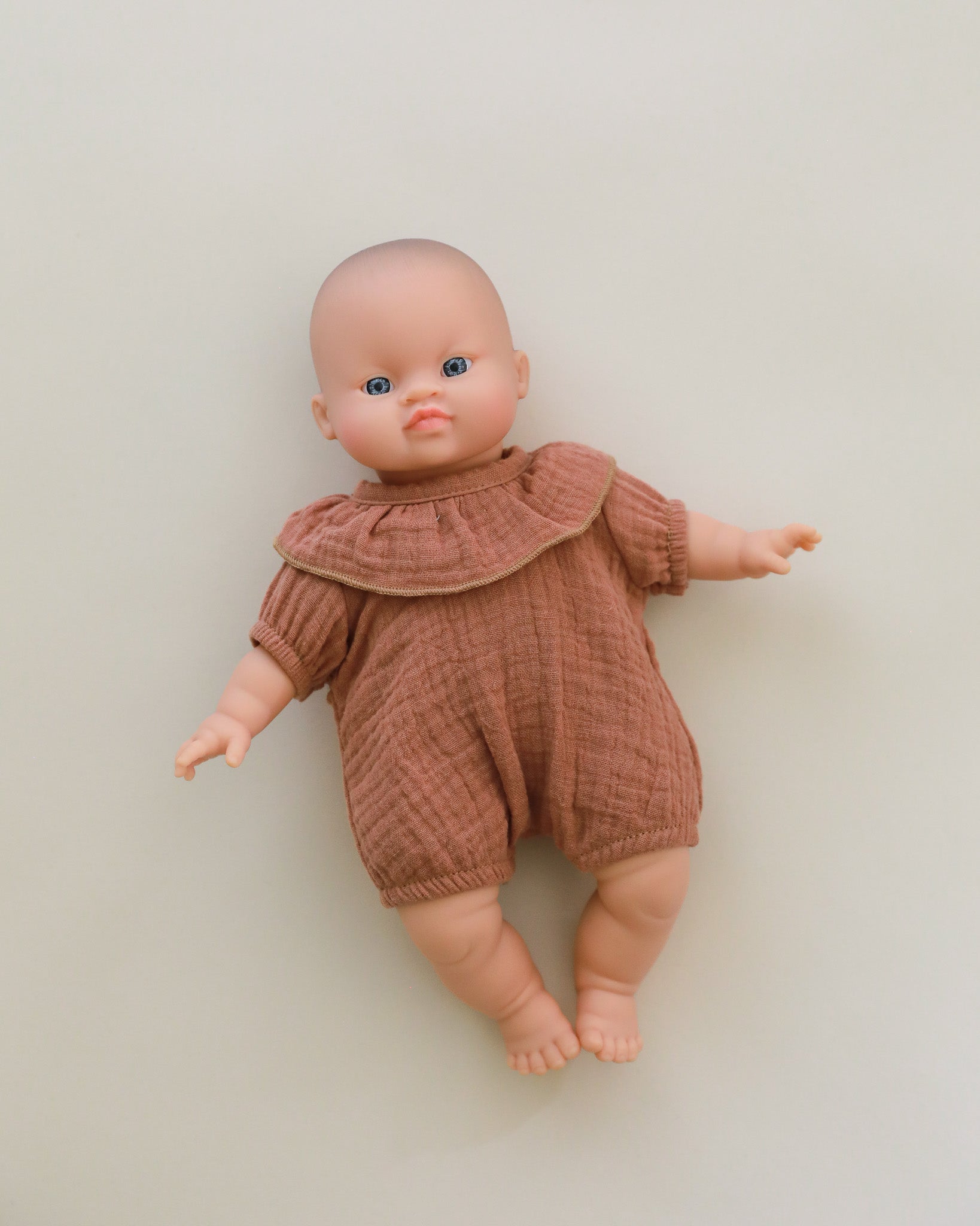 Minikane Doll Clothes | Soft Body Doll Romper - Brown