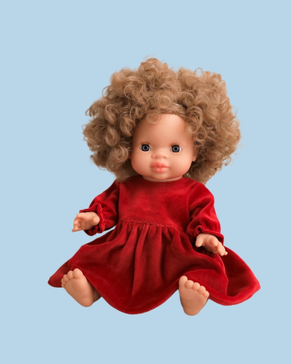 Thanksgiving baby doll outfit with harvest motifs