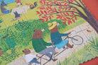 Children's puzzle with bears in a garden setting