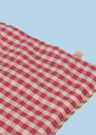 Sweet pink check doll bedding set with coordinating pillow and blanket perfect for nurturing play