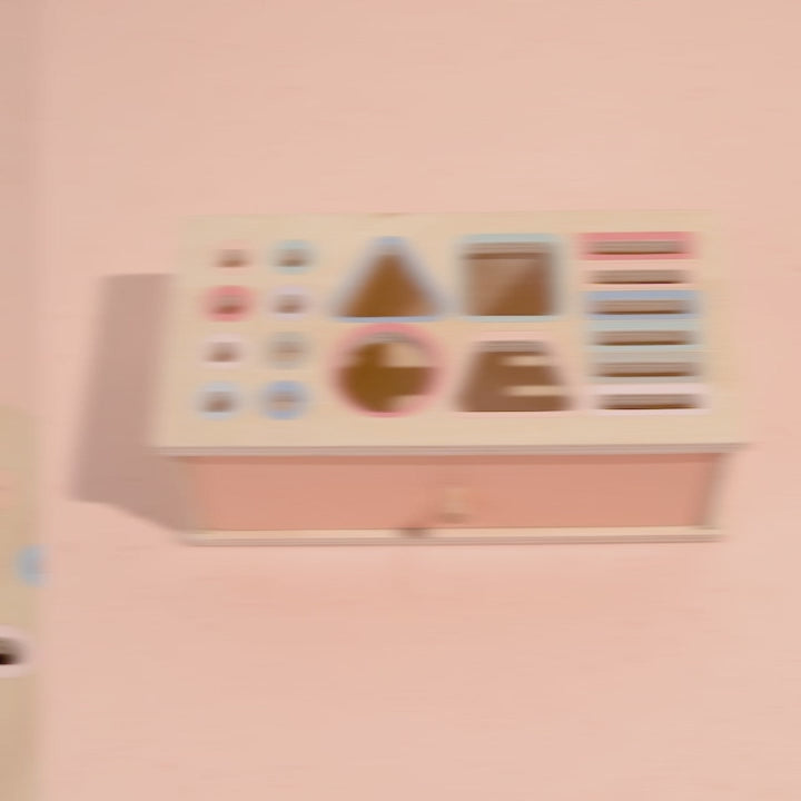 Premium quality wooden shape sorter with smooth edges and rounded corners for safe handling