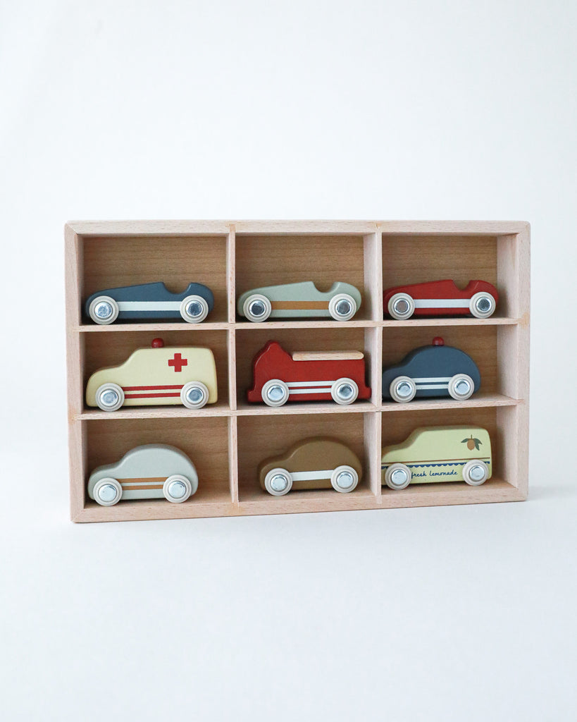 Wooden Mini Car Play Set (Pack of 9)