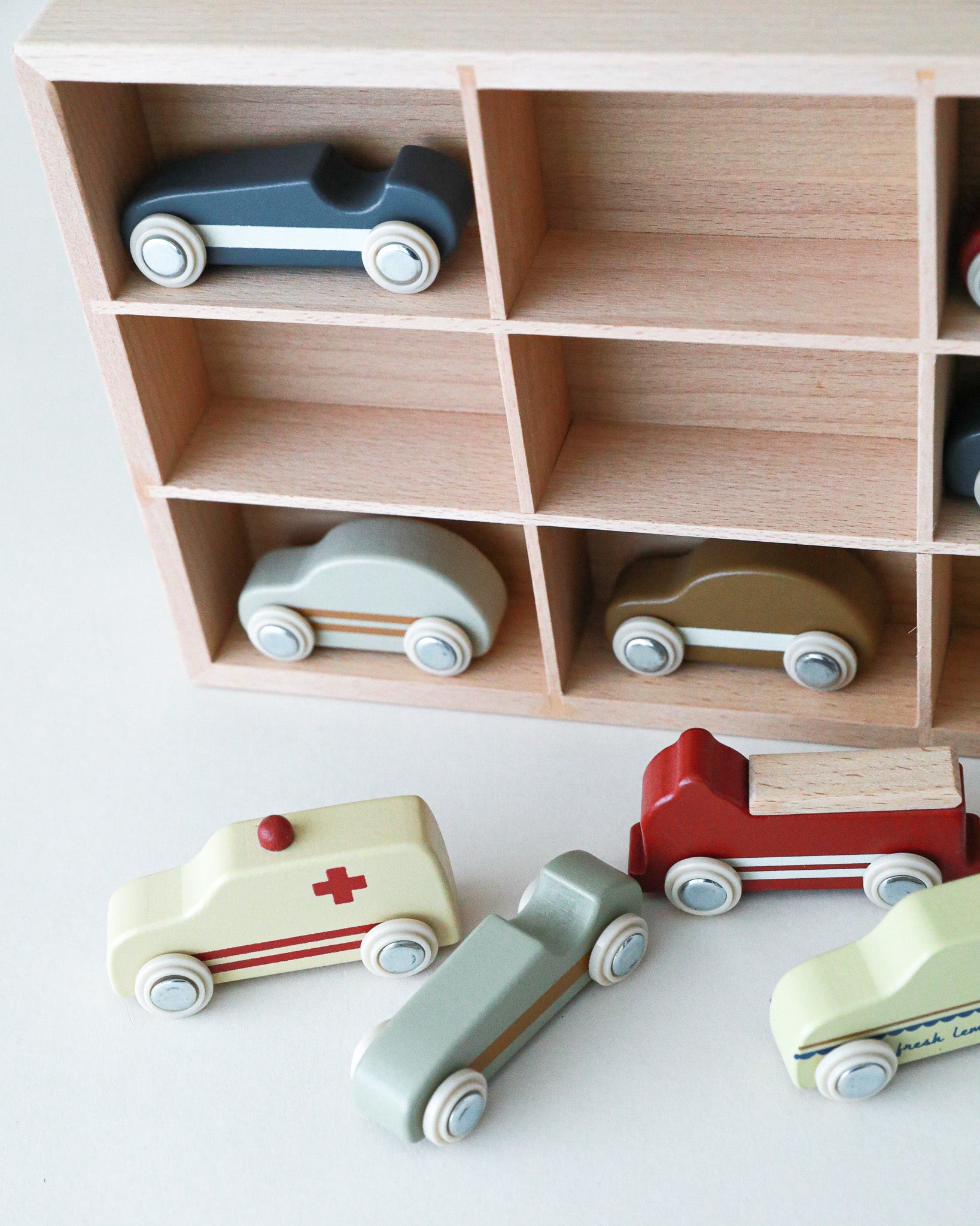 Wooden Mini Car Play Set (Pack of 9)