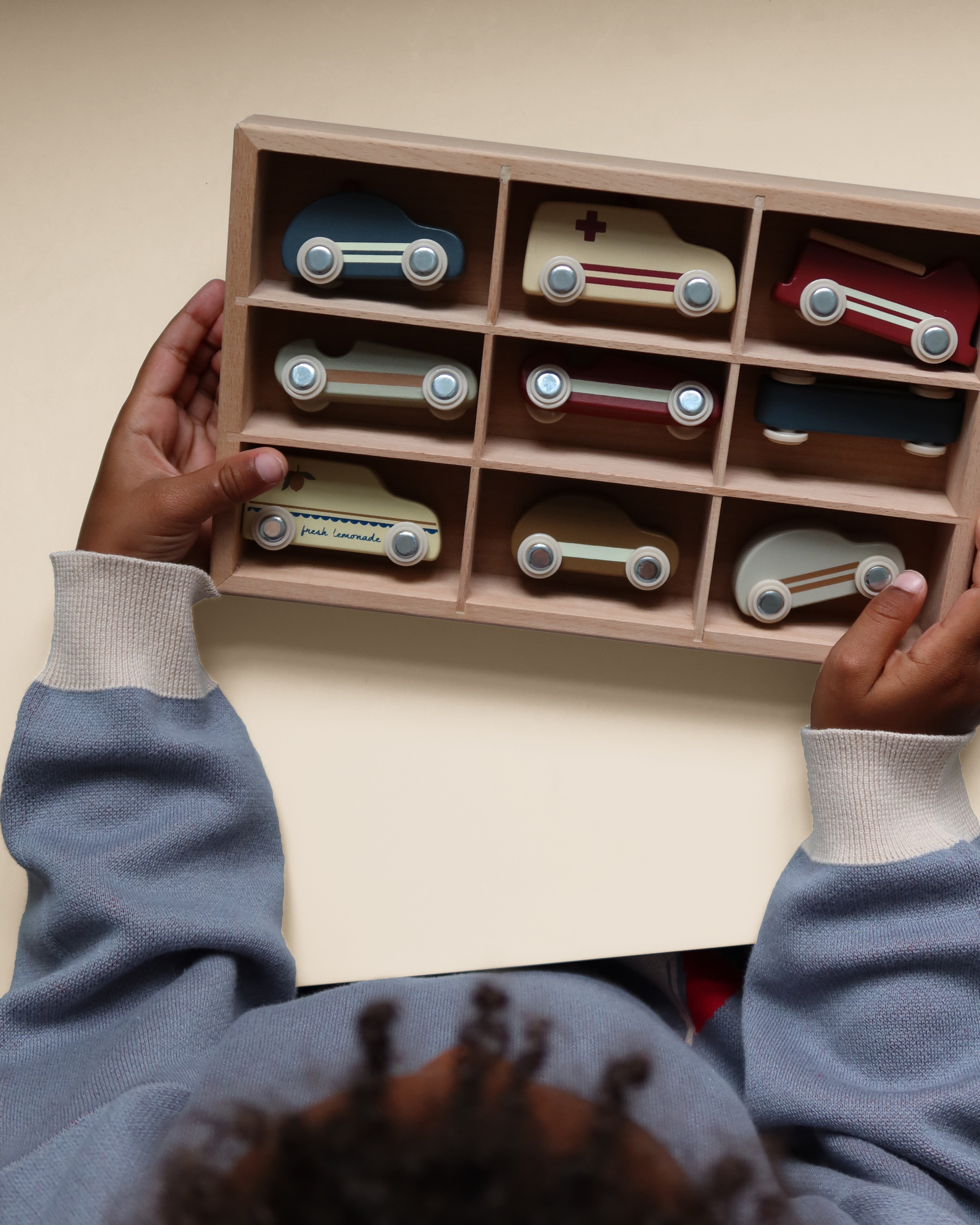 Wooden Mini Car Play Set (Pack of 9)