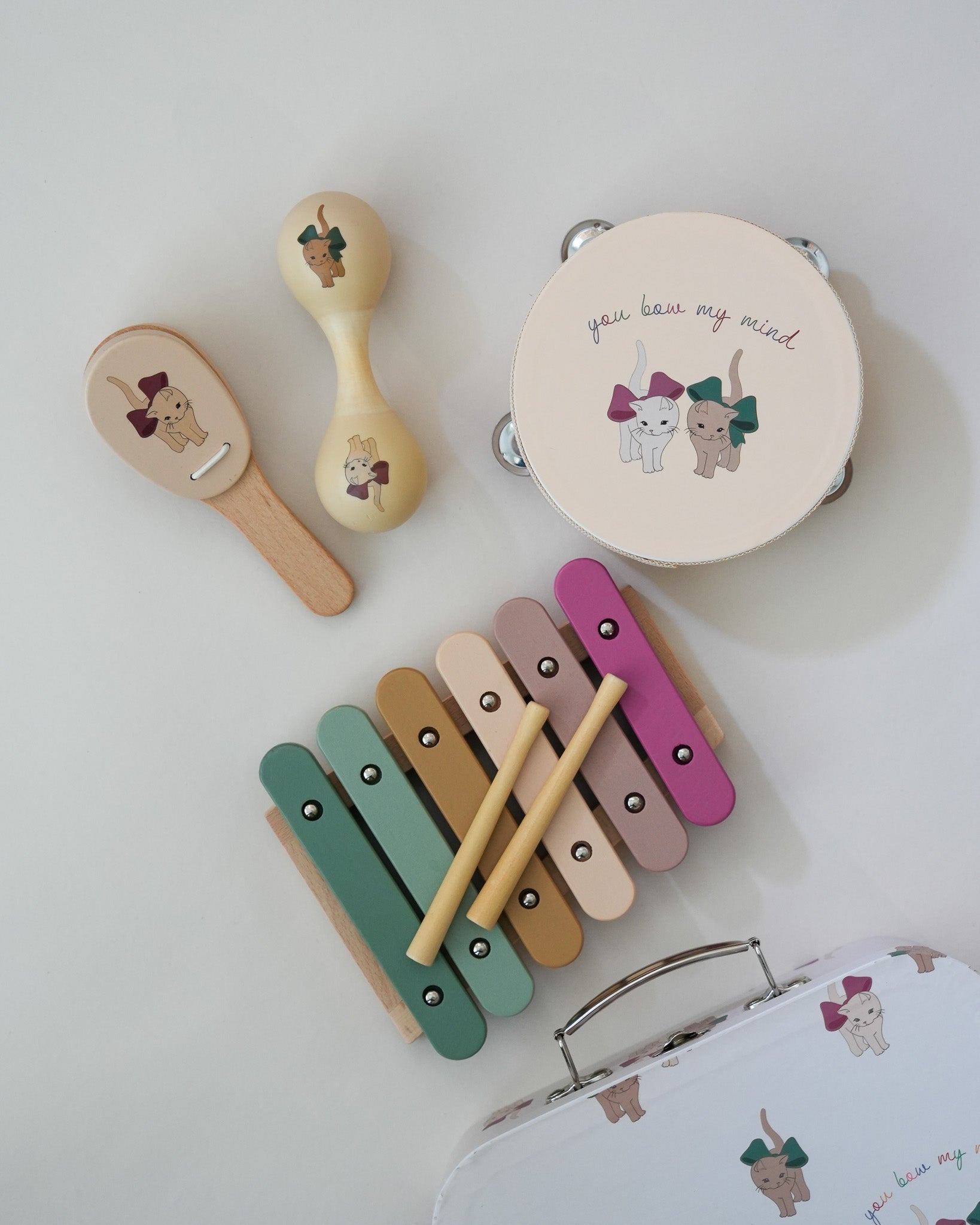 Wooden Music Play Set - Bow Kitty