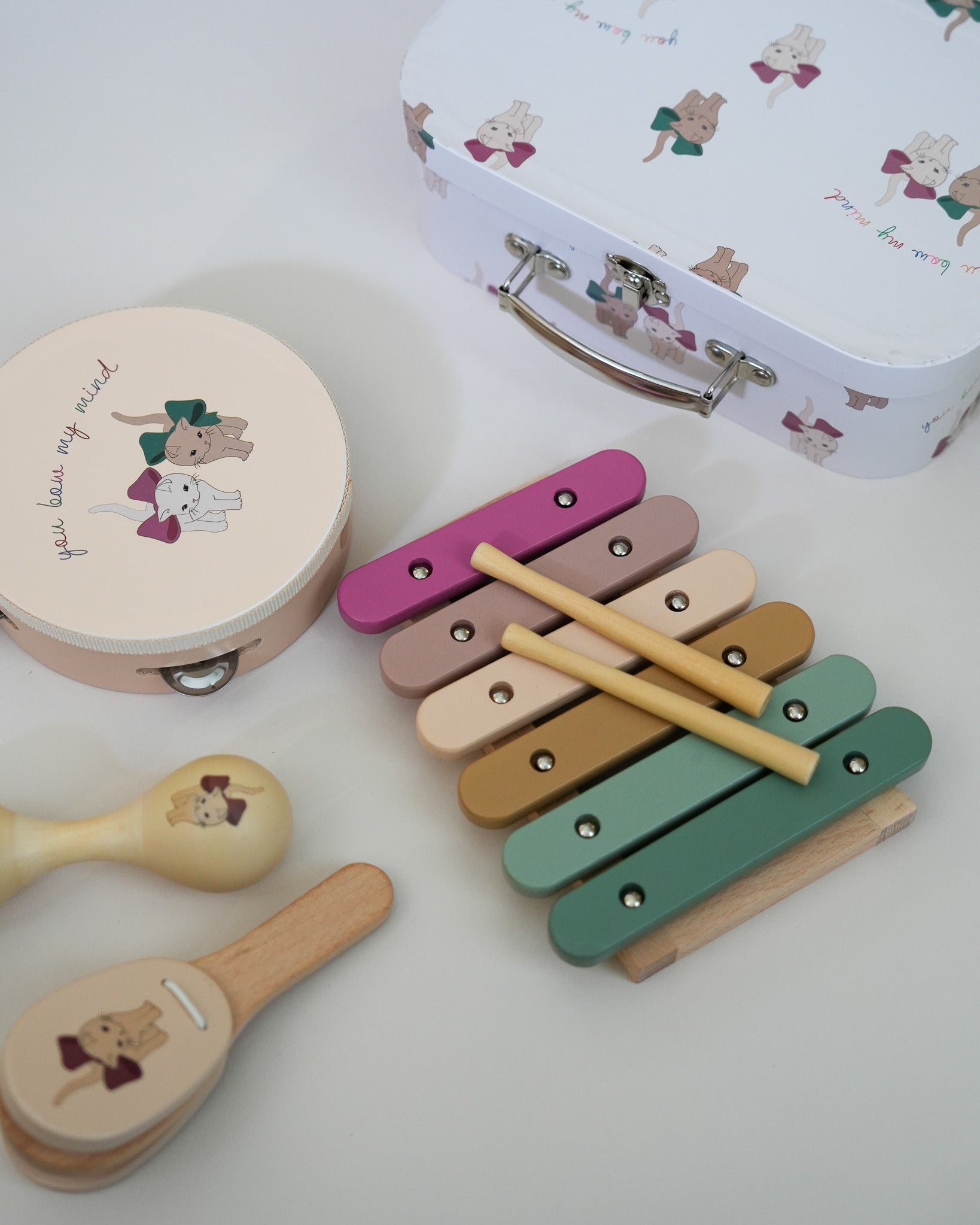 Wooden Music Play Set - Bow Kitty