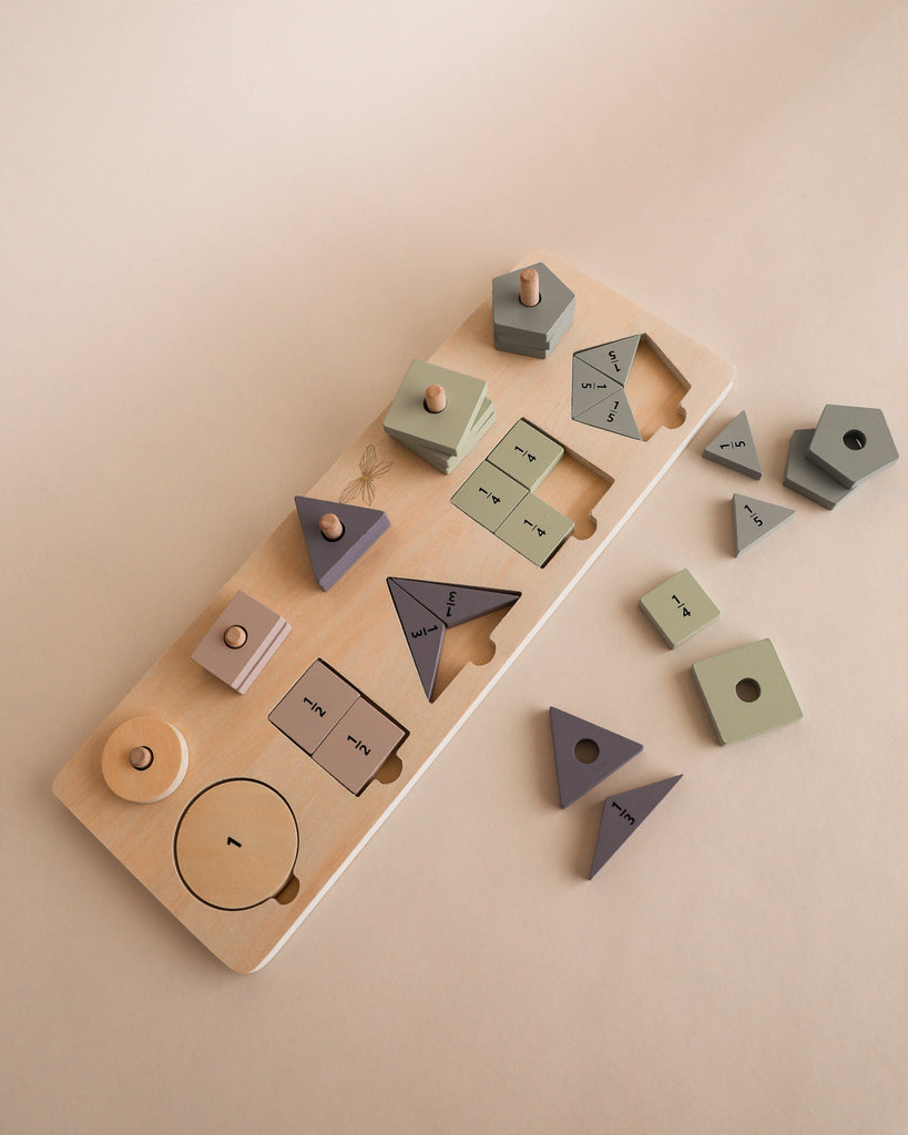 Wooden Shapes & Fractions Game