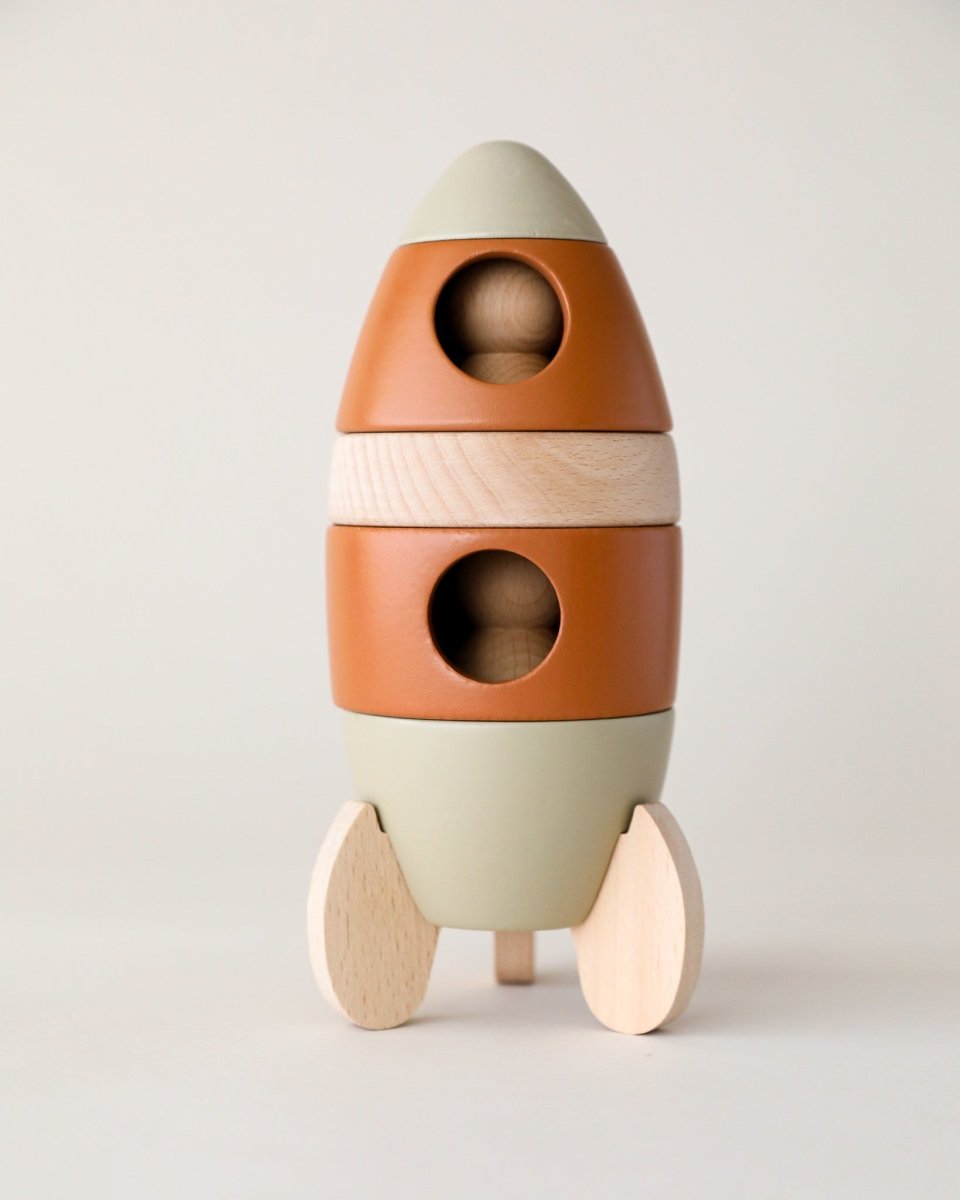 Wooden Stacking Rocket – Playroom Collective