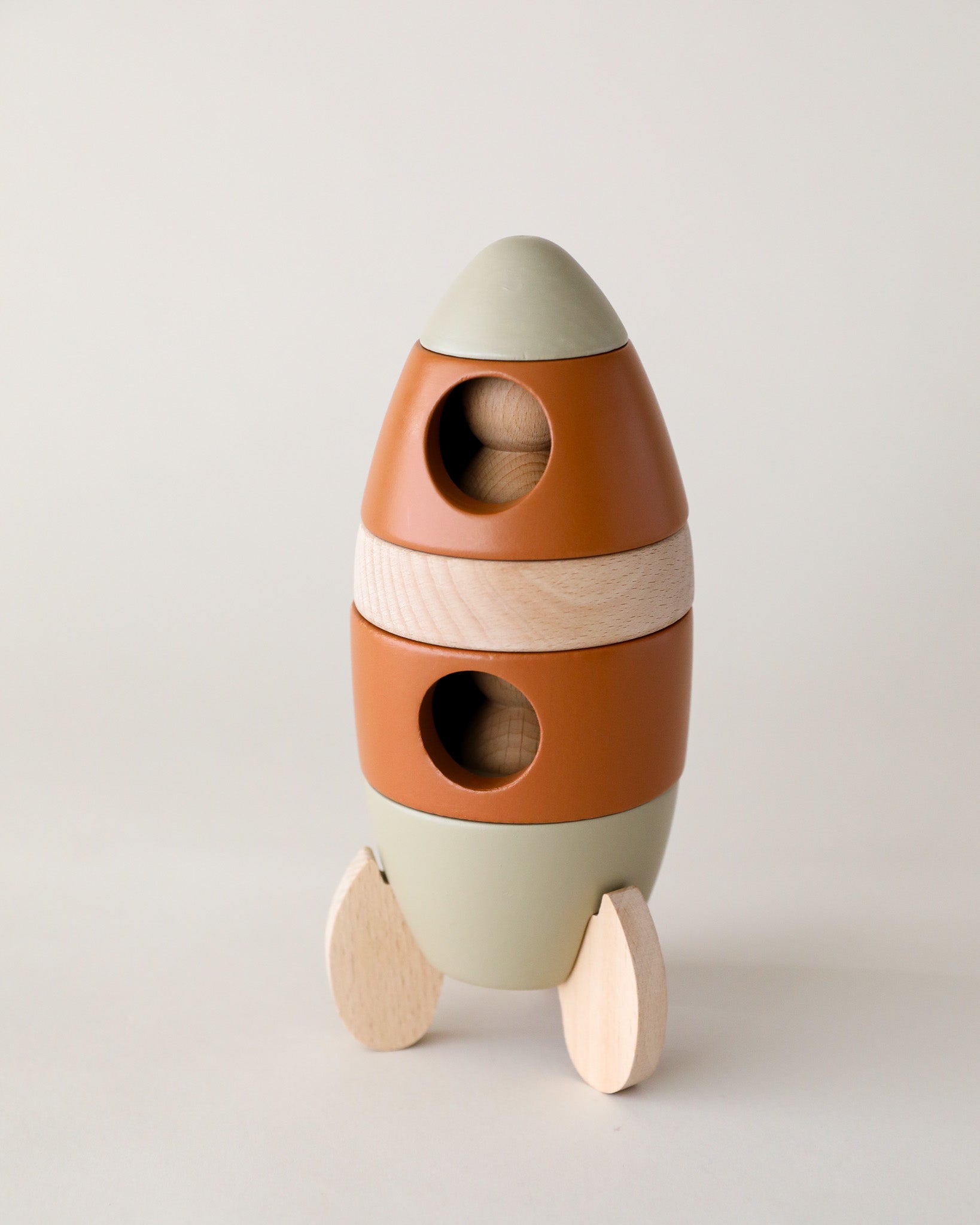 Wooden Stacking Rocket Toy