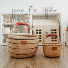 Large Bolga Basket - Brown Handle