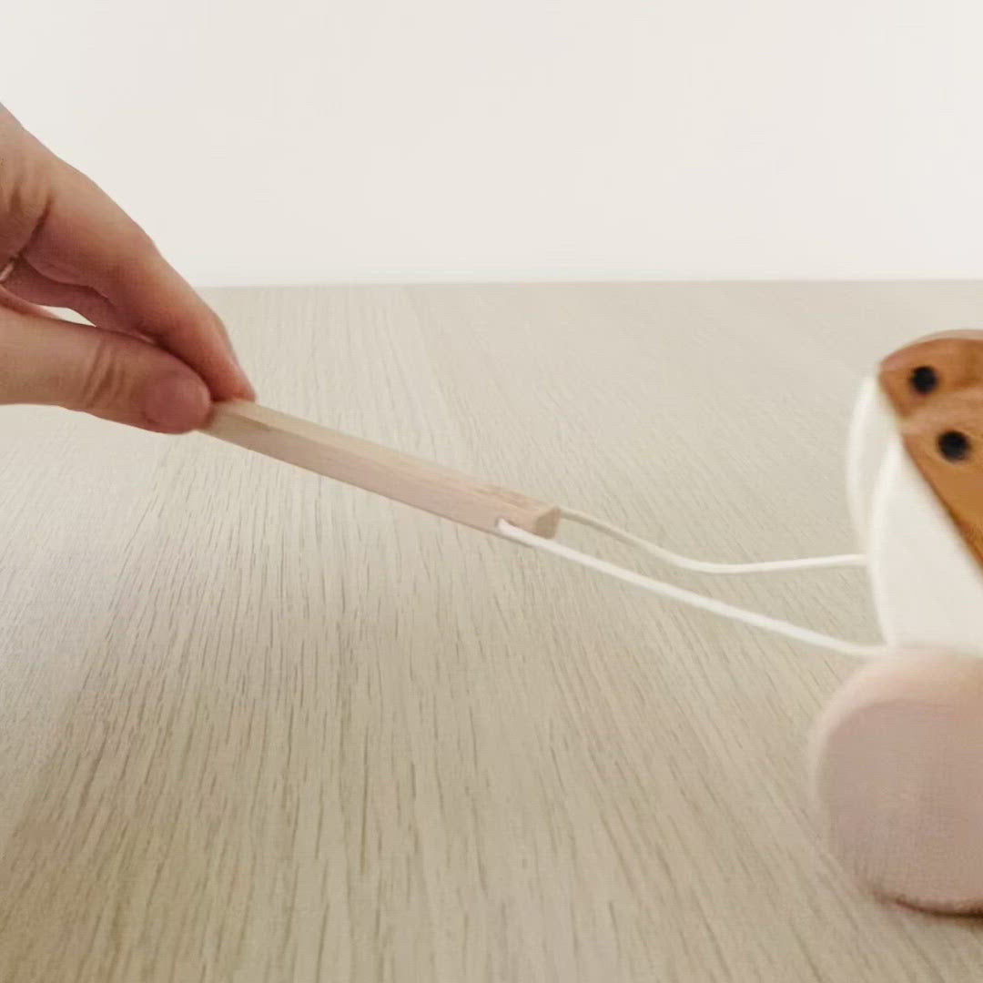 BAJO Double Frogs Wooden Pull Toy