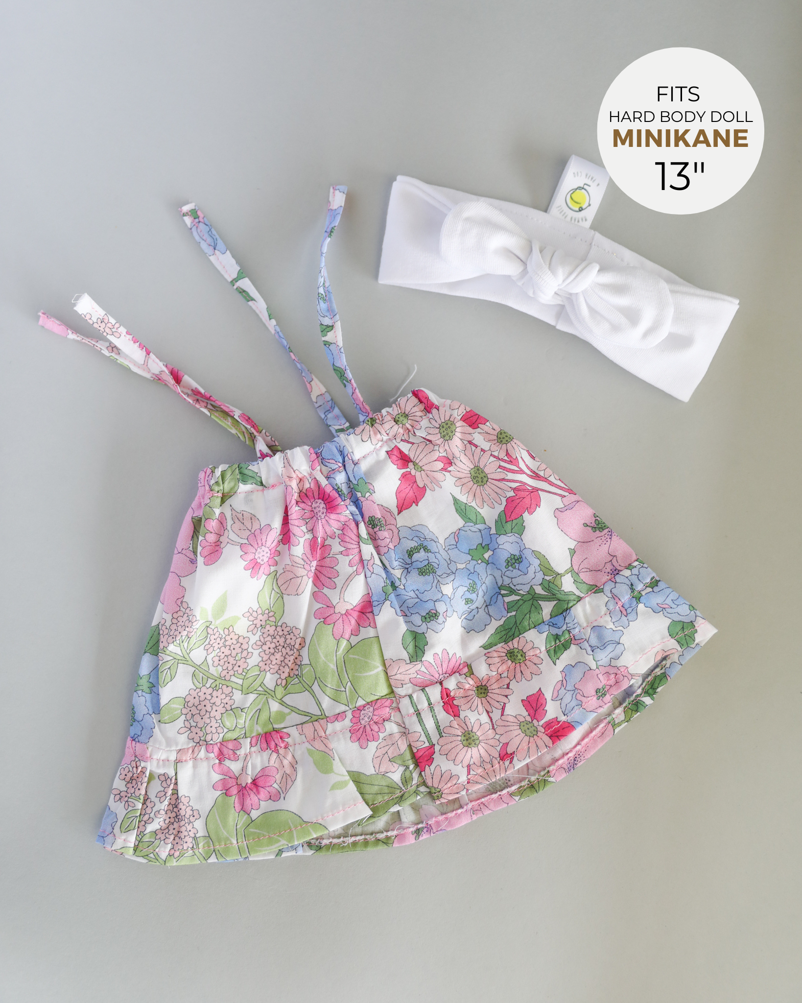 Minikane Doll Clothes | Floral Summer Dress with Headband