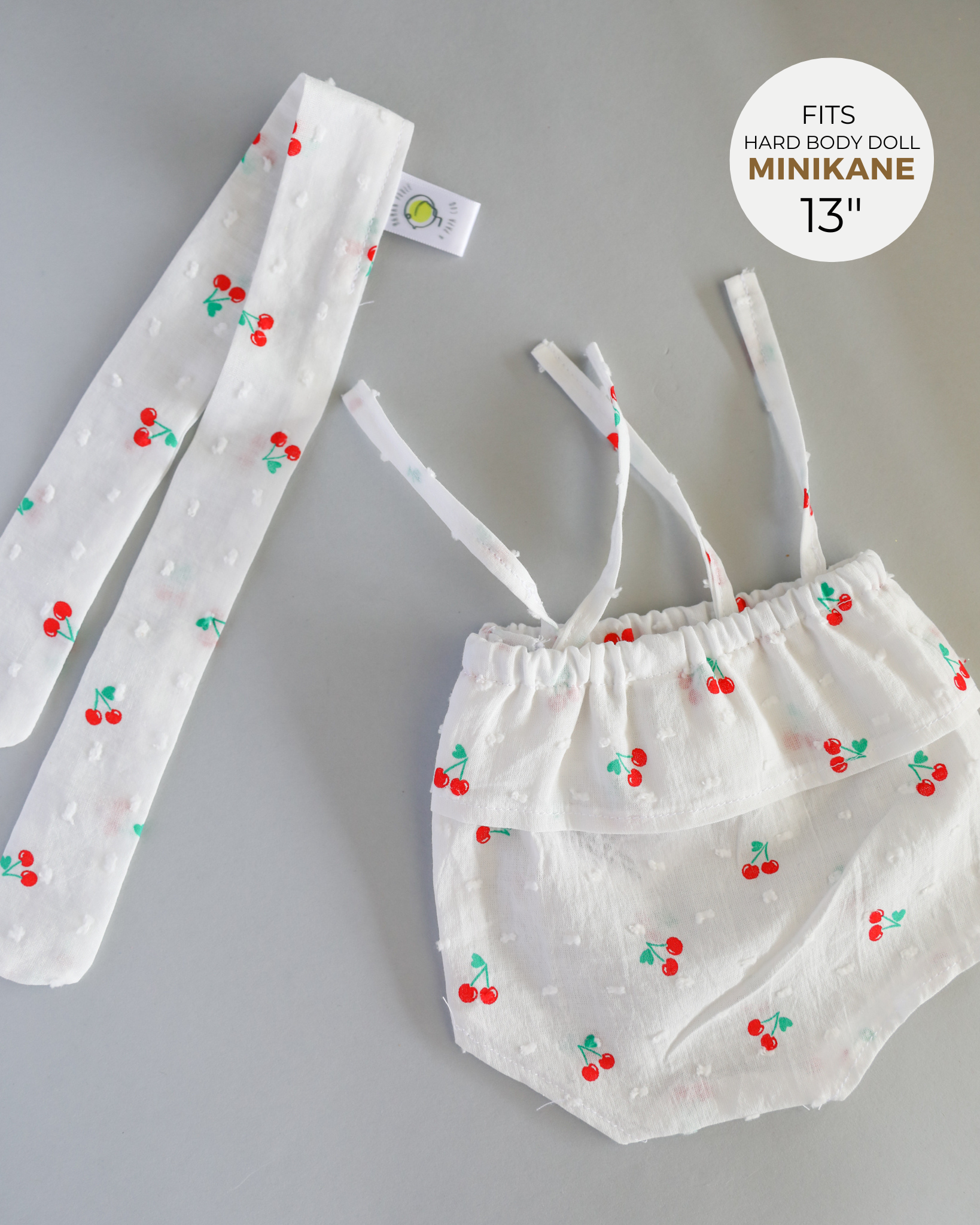 Minikane Doll Clothes | Cherry Romper with Headband
