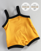 Minikane Doll Clothes | Sleeveless Retro Baby Doll Bodysuit (Mustard)