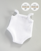 Minikane Doll Clothes | Sleeveless Baby Doll Bodysuit (White)