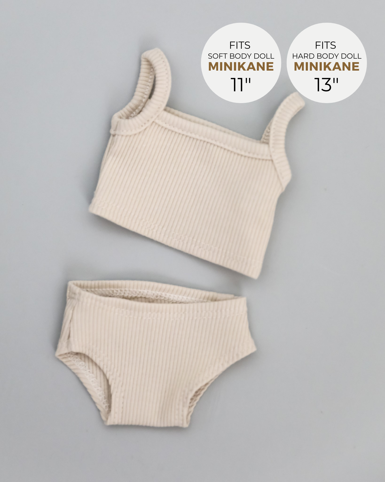 Minikane Doll Clothes | Baby Girl Doll Underwear Set (White)