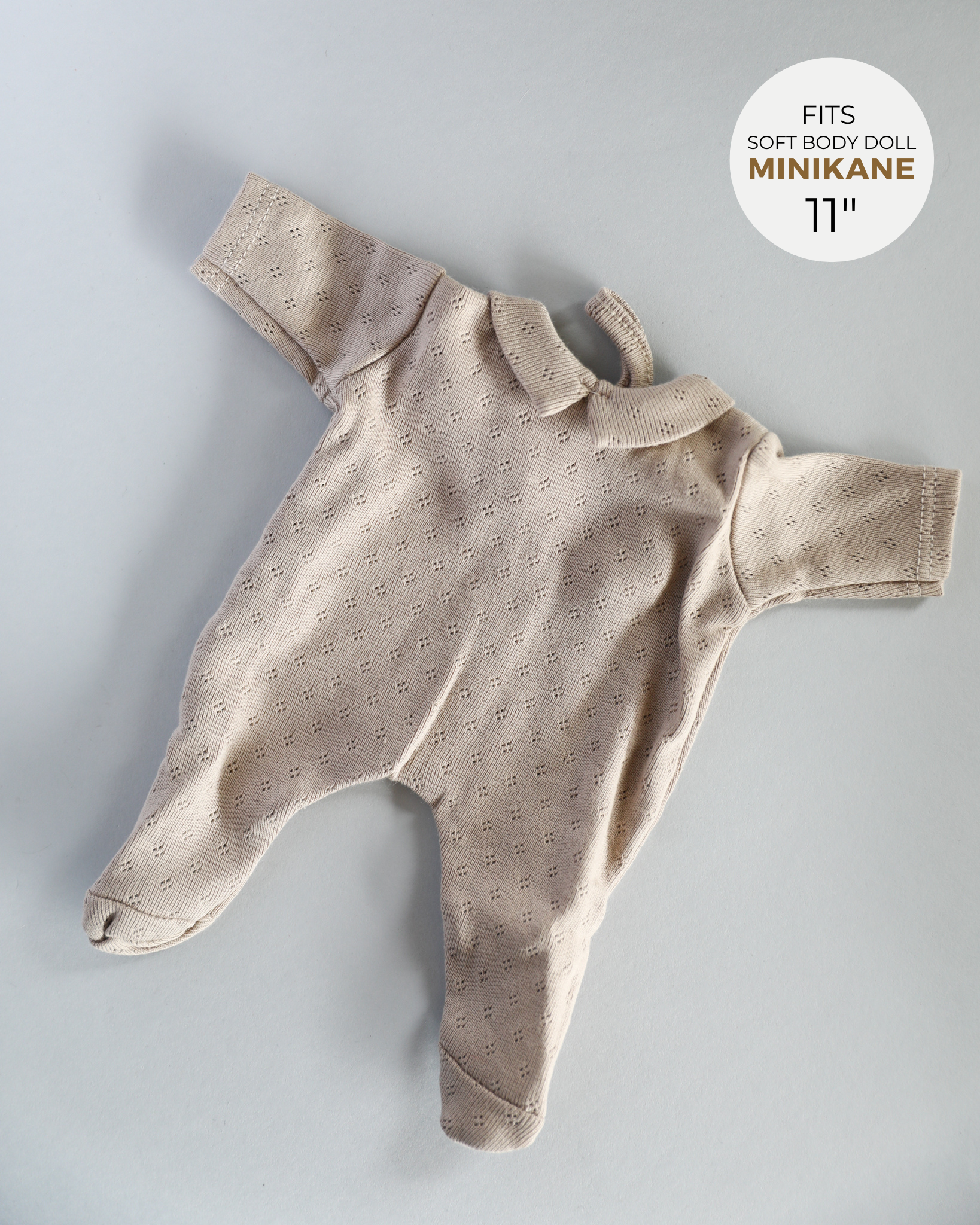 Minikane Doll Clothes | Soft Body Doll One-Piece Outfit (Beige)