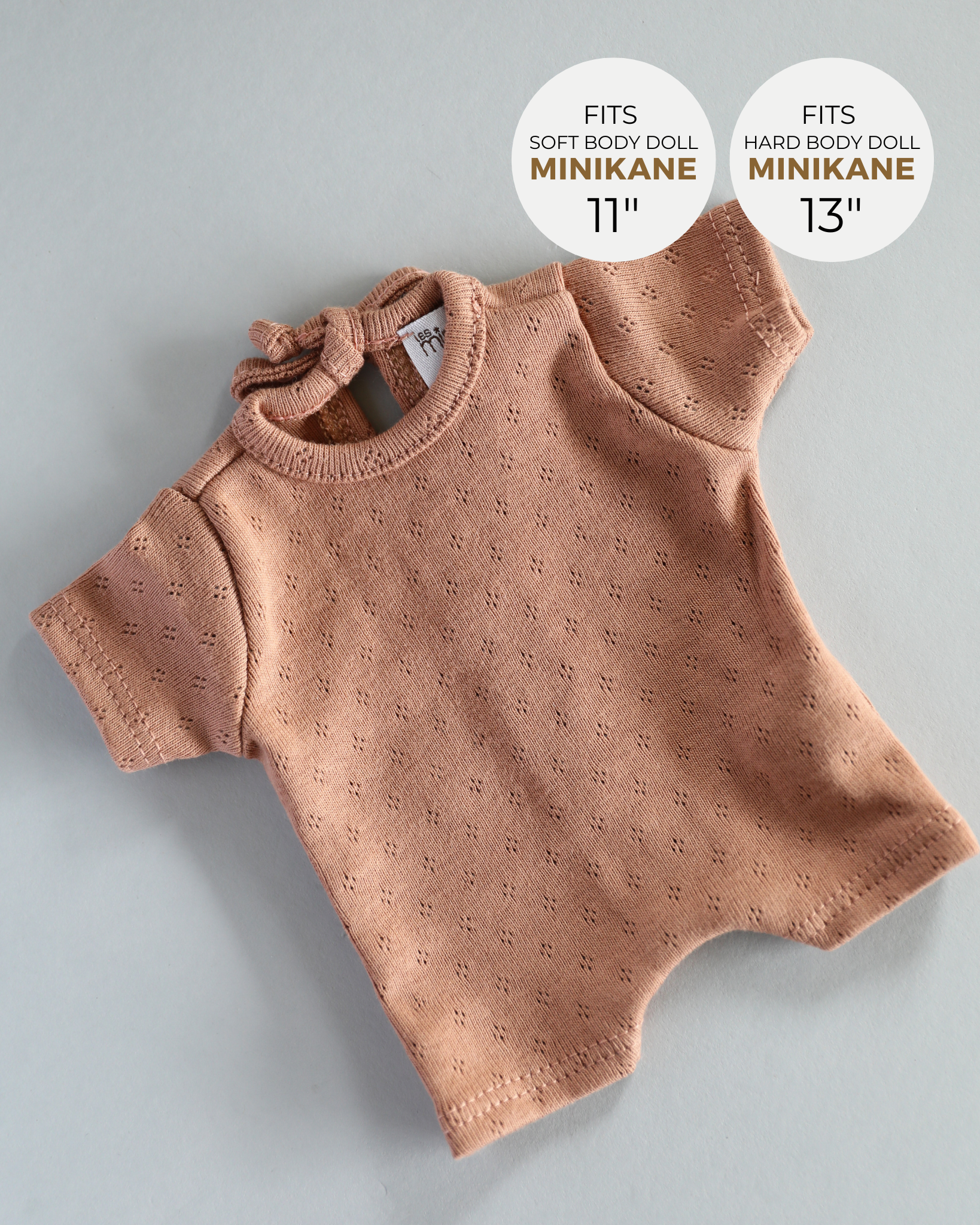 Minikane Doll Clothes | Baby Doll Onesie (Brown)
