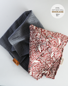 Minikane Doll Clothes | Soft Baby Doll Swaddles - pack of 2 (Grey & Dove Print)