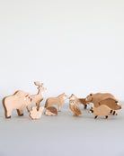 Wooden Forest Animal Figures - Set of 10