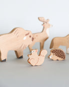 Wooden Forest Animal Figures - Set of 10