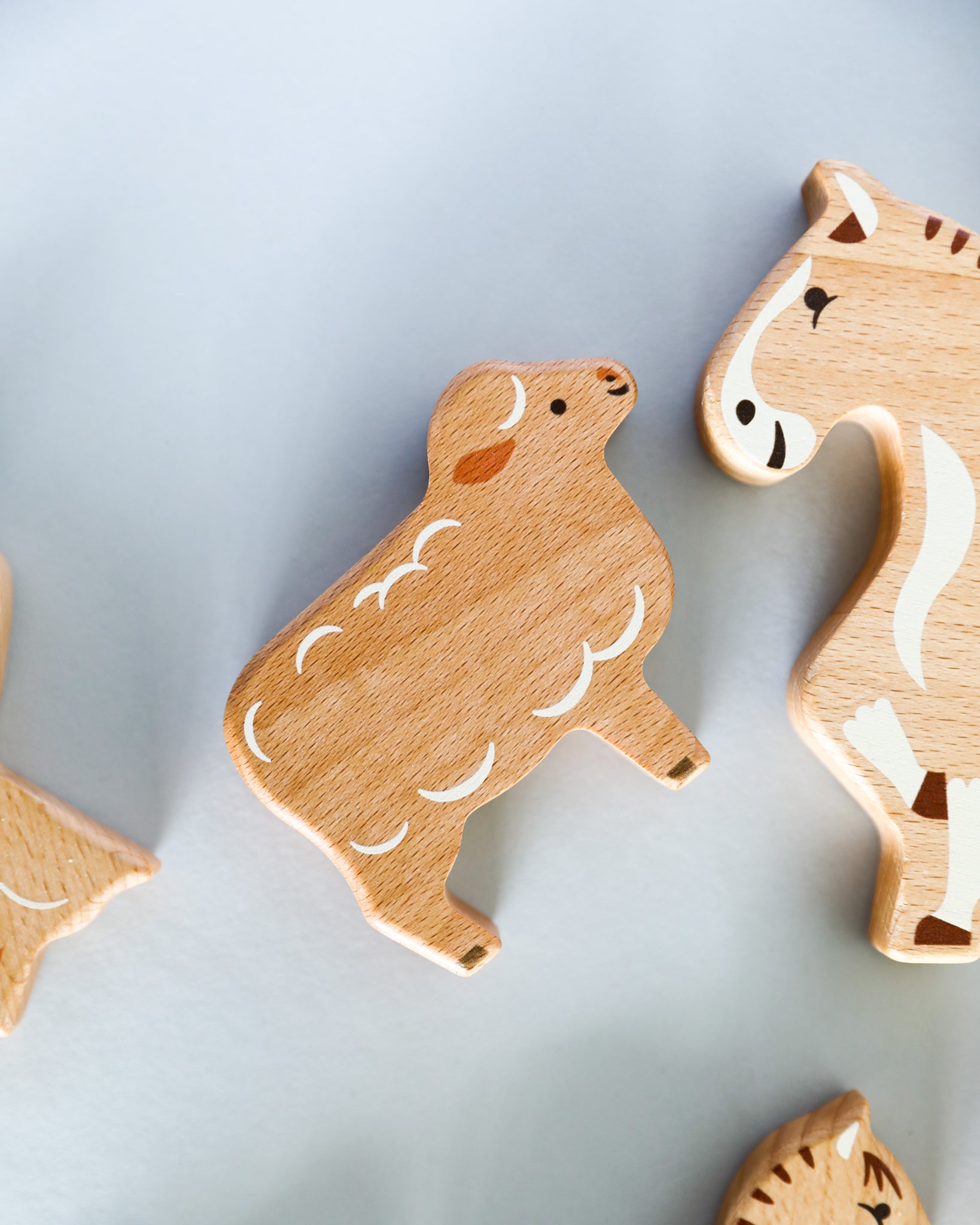 Wooden Farm Animal Figures - Set of 14