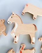 Wooden Farm Animal Figures - Set of 14