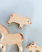 Wooden Farm Animal Figures - Set of 14