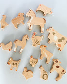 Wooden Farm Animal Figures - Set of 14