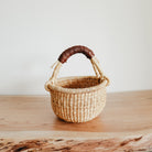 Small Bolga Basket - Dark Brown Handle