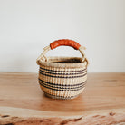 Small Bolga Basket - Blue Stripes
